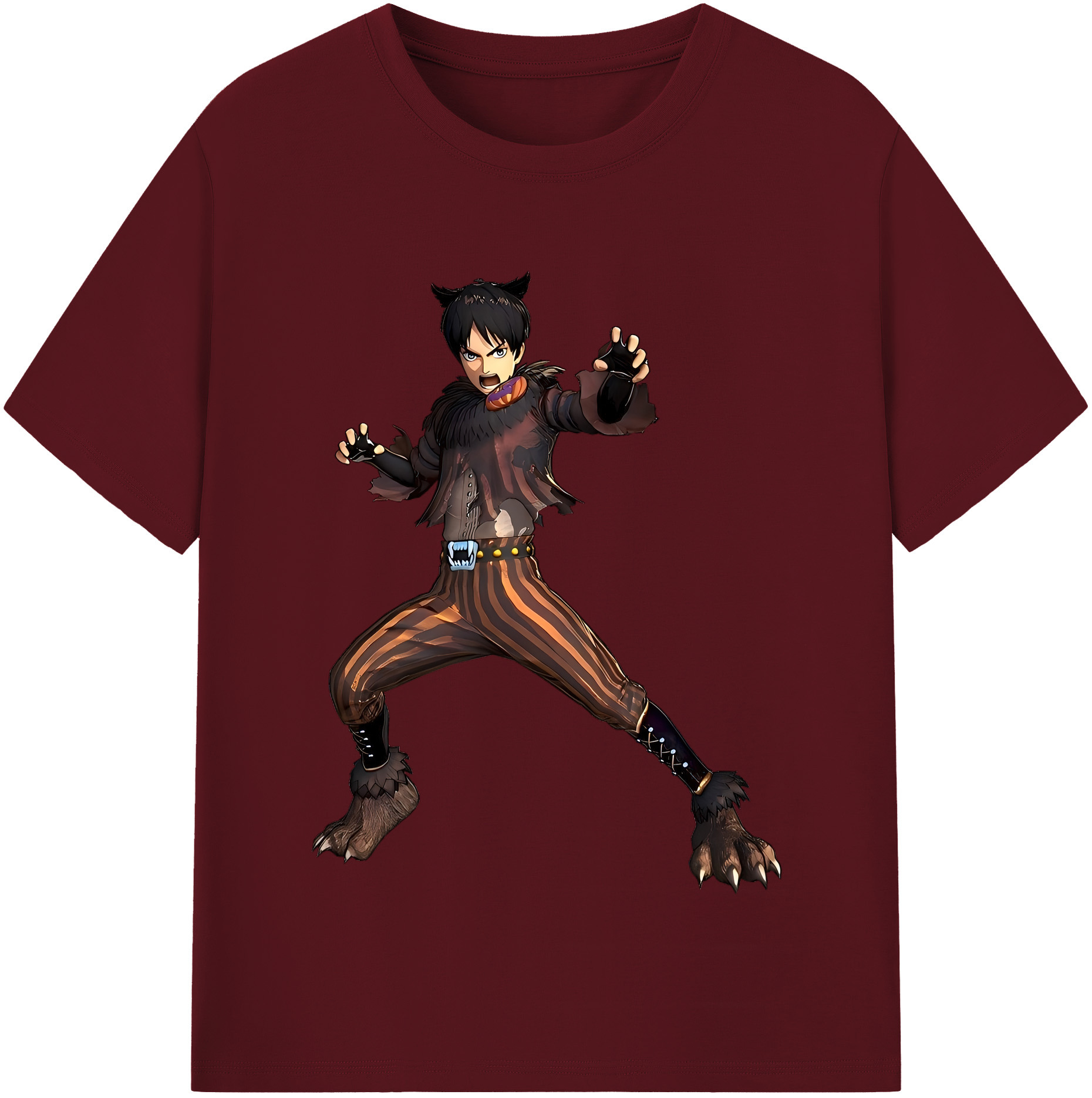 （画像用） 進撃の巨人 エレン･イェーガー Attack on Titan Eren Jäger 綿100％半袖Tシャツ（フロントプリント）
